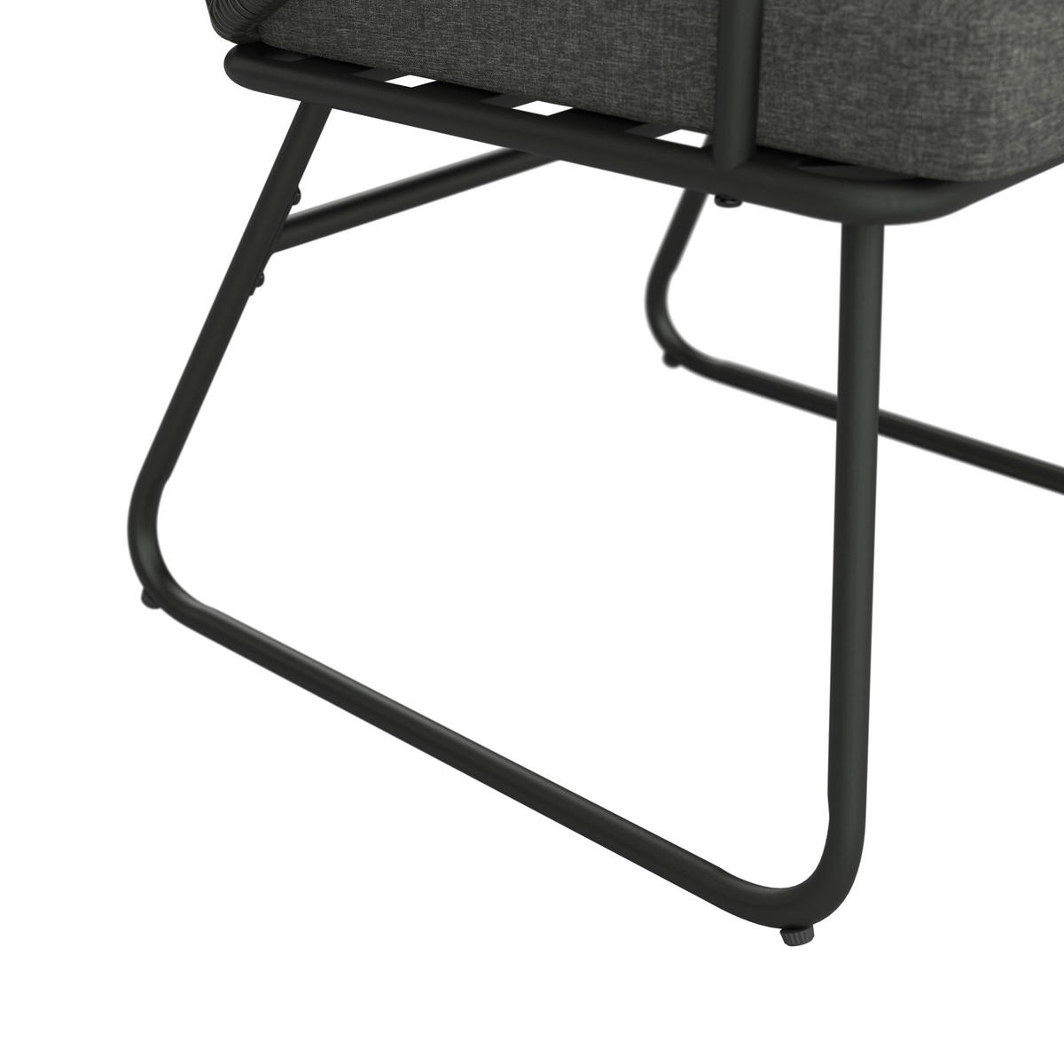 ZOSTAVA ZÁHRADNÉHO NÁBYTKU kov, plast, sklo, textil - čierna/tmavosivá, Design, kov/textil (58/85/85/76/60/180cm) - Ambia Garden