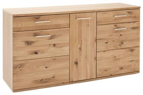 ŠIROKÁ KOMODA, sukový dub, barvy dubu, 150/78/44 cm - černá/barvy dubu, Design, kov/dřevo (150/78/44cm) - Livetastic