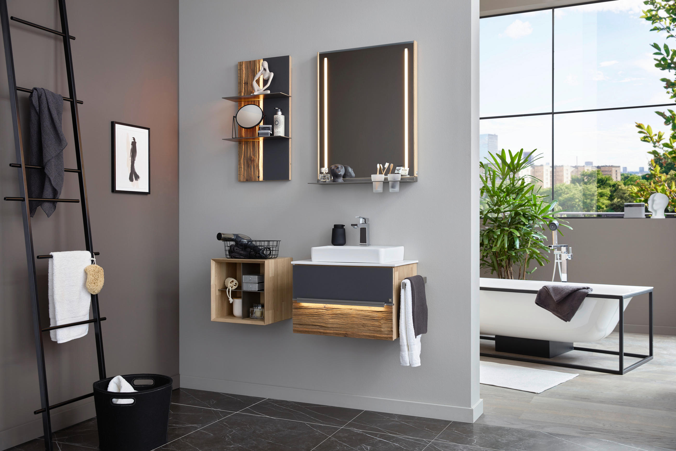 BADEZIMMERSPIEGEL 62/79,8/17 cm  - Eichefarben, Design, Holz (62/79,8/17cm) - Musterring
