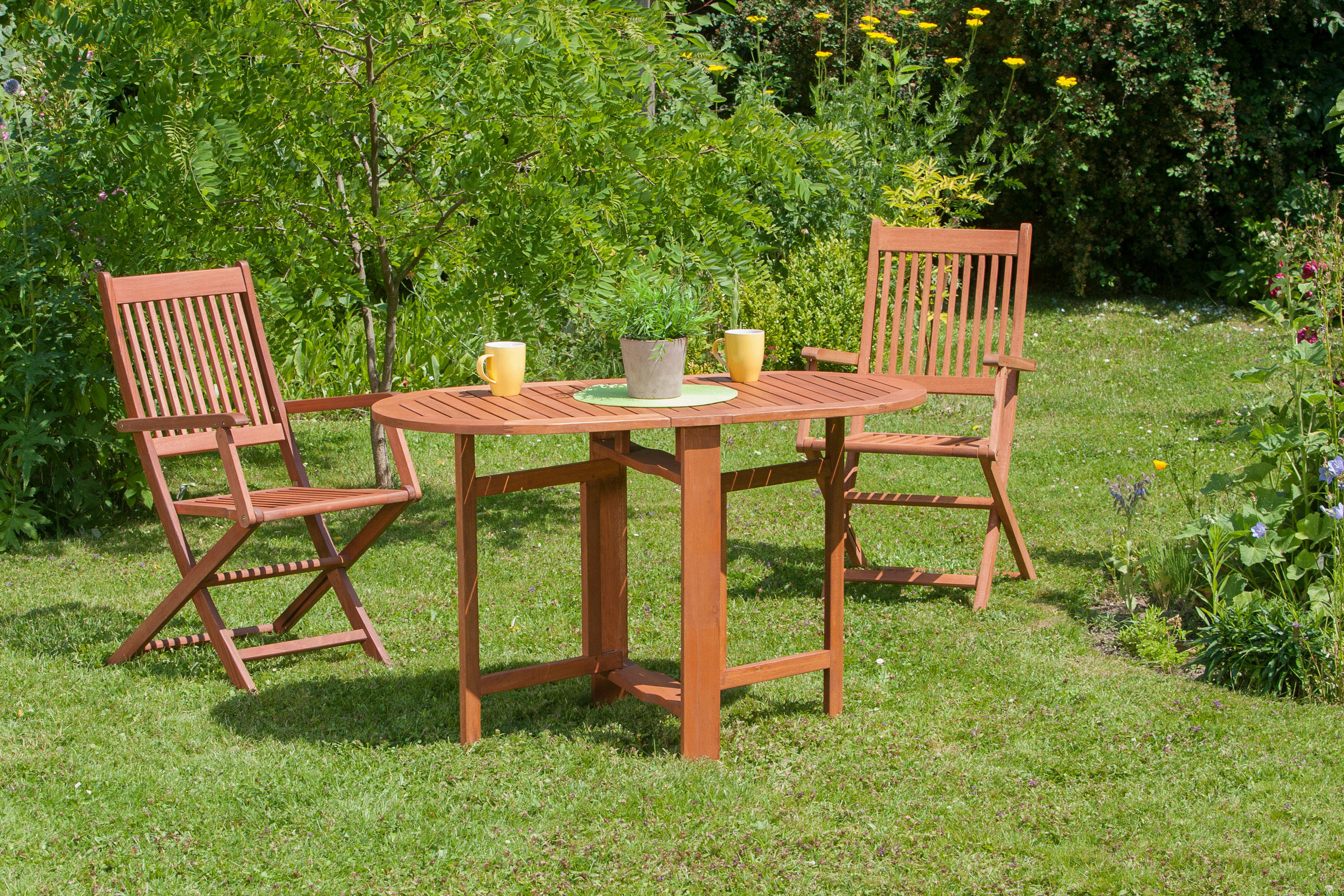 GARTENKLAPPTISCH Holz rechteckig - Naturfarben, KONVENTIONELL, Holz (120/74/60cm) - Gardenson