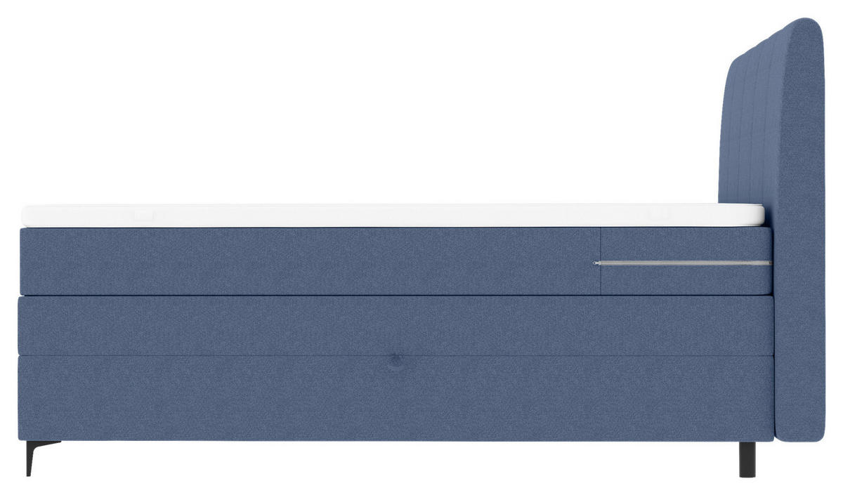 BOXSPRINGBETT 180/200 cm  in Blau  - Blau/Schwarz, KONVENTIONELL, Textil/Metall (180/200cm) - Boxxx