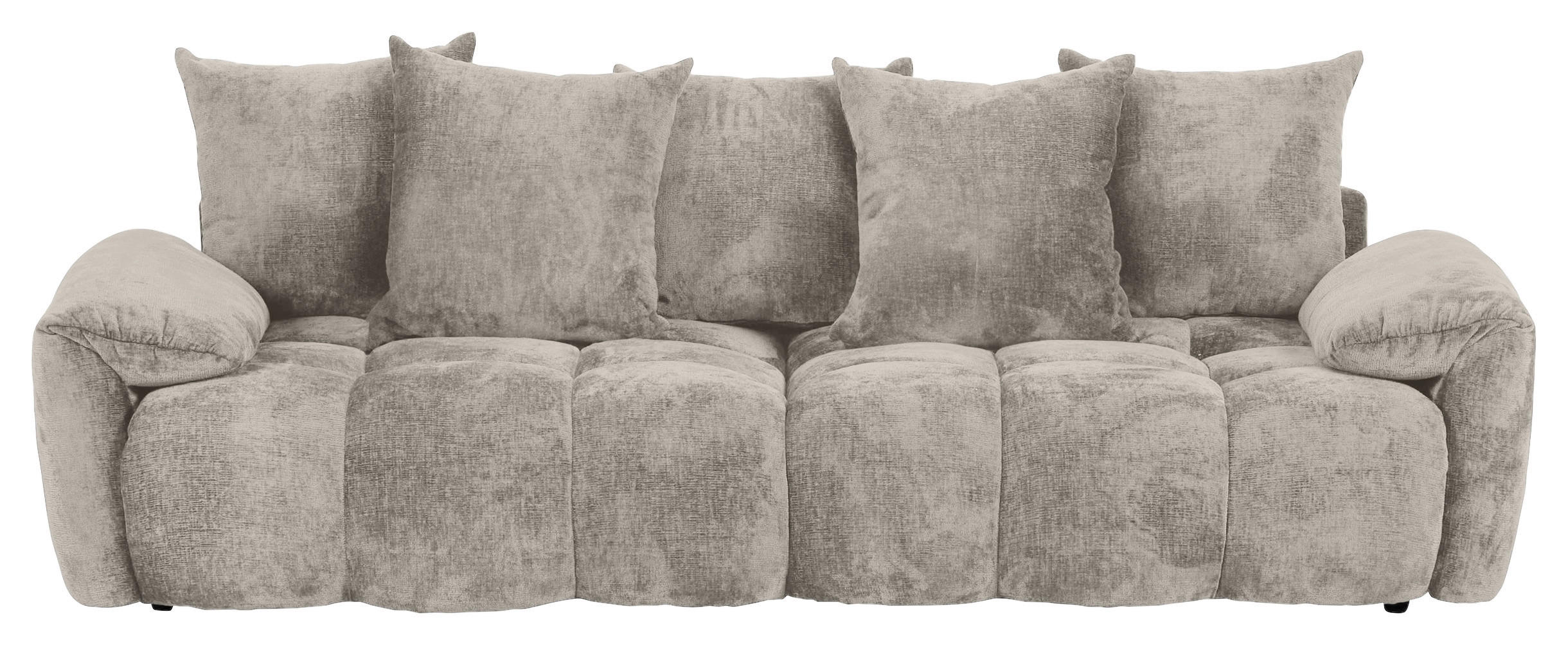 Canapea Bigsofa, textil, gri deschis - gri deschis/negru, Design, plastic/textil (265/67/130cm) - Stylife