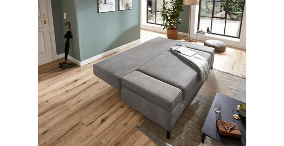 SCHLAFSOFA  mit Mikrofaser Hellgrau  - Hellgrau/Schwarz, KONVENTIONELL, Kunststoff/Textil (202/90/97cm) - Carryhome