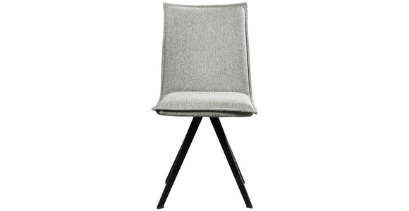 STUHL Webstoff Schwarz, Hellgrau Buche massiv - Hellgrau/Schwarz, Basics, Holz/Textil (46/91/61cm) - Carryhome