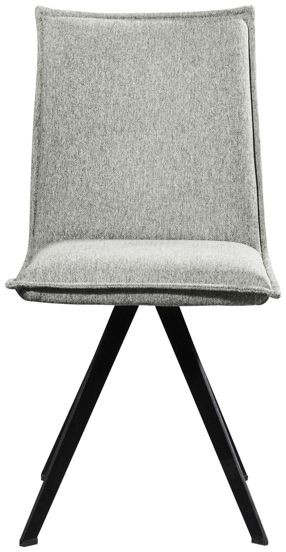 STUHL Webstoff Schwarz, Hellgrau Buche massiv  - Hellgrau/Schwarz, Basics, Holz/Textil (46/91/61cm) - Carryhome