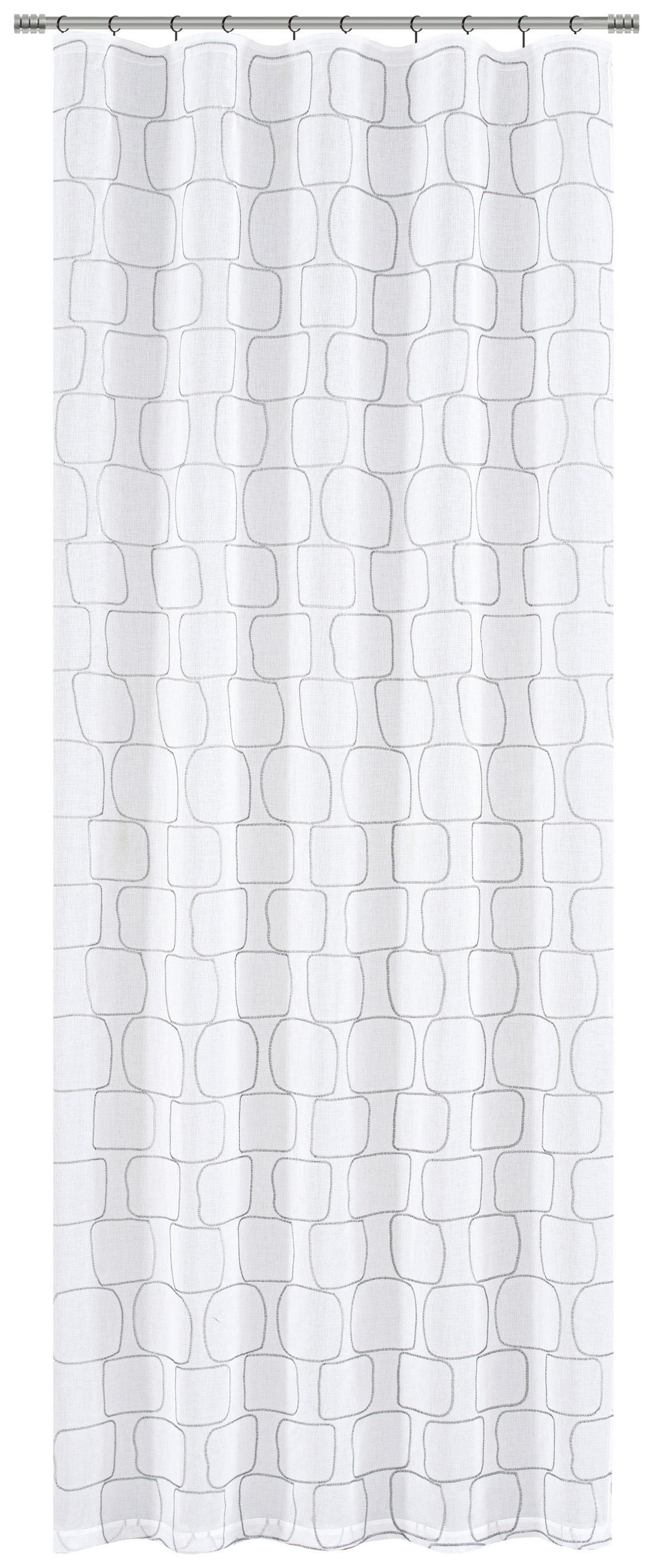 HOTOVÝ ZÁVĚS, neprůsvitné, 135/255 cm - šedá/bílá, Design, textil (135/255cm) - Esposa