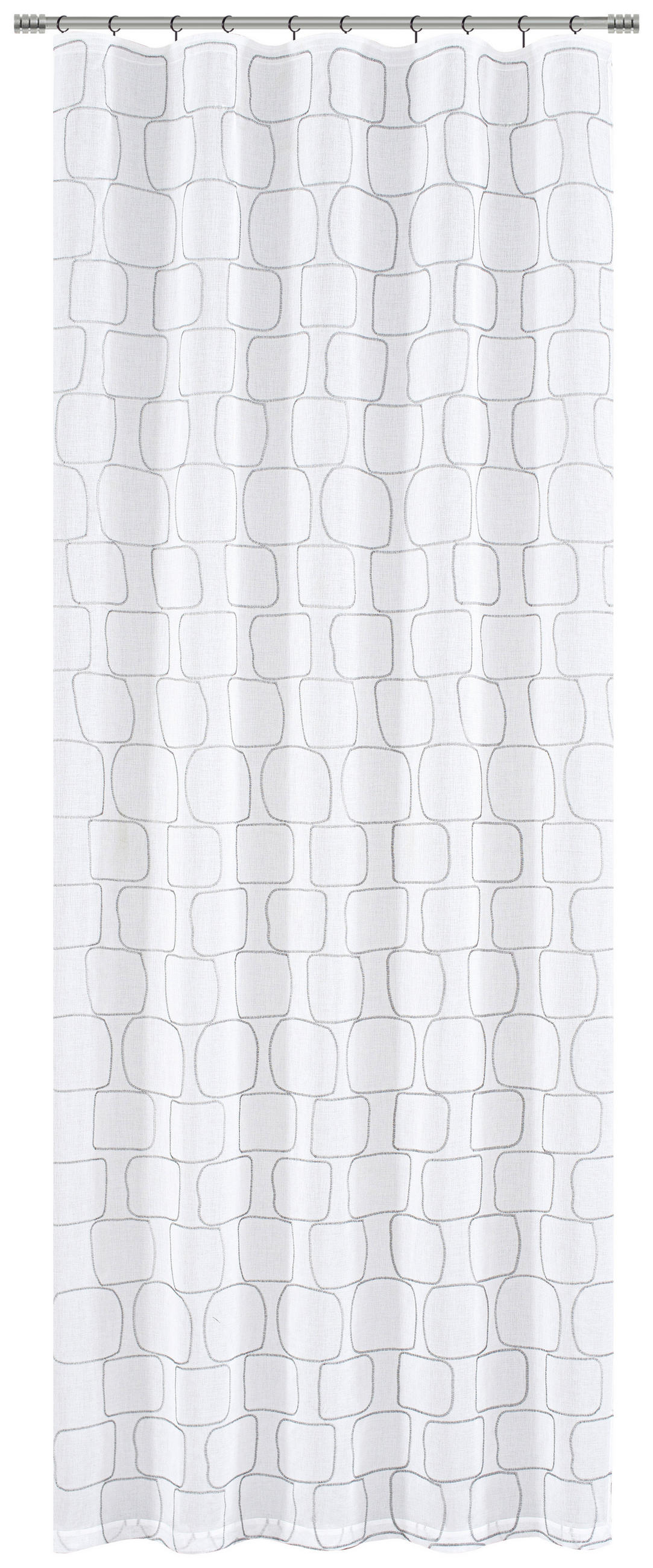 HOTOVÝ ZÁVES, nepriehľadné, 135/255 cm - sivá/biela, Design, textil (135/255cm) - Esposa