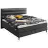 BOXSPRINGBETT 180/200 cm,  in Anthrazit, Matratze, Topper, Wendematratze mit unterschiedlichen Härtegraden, H3 + H4 = fest + sehr fest  - Anthrazit/Schwarz, Design, Textil/Metall (180/200cm) - Schöner Wohnen