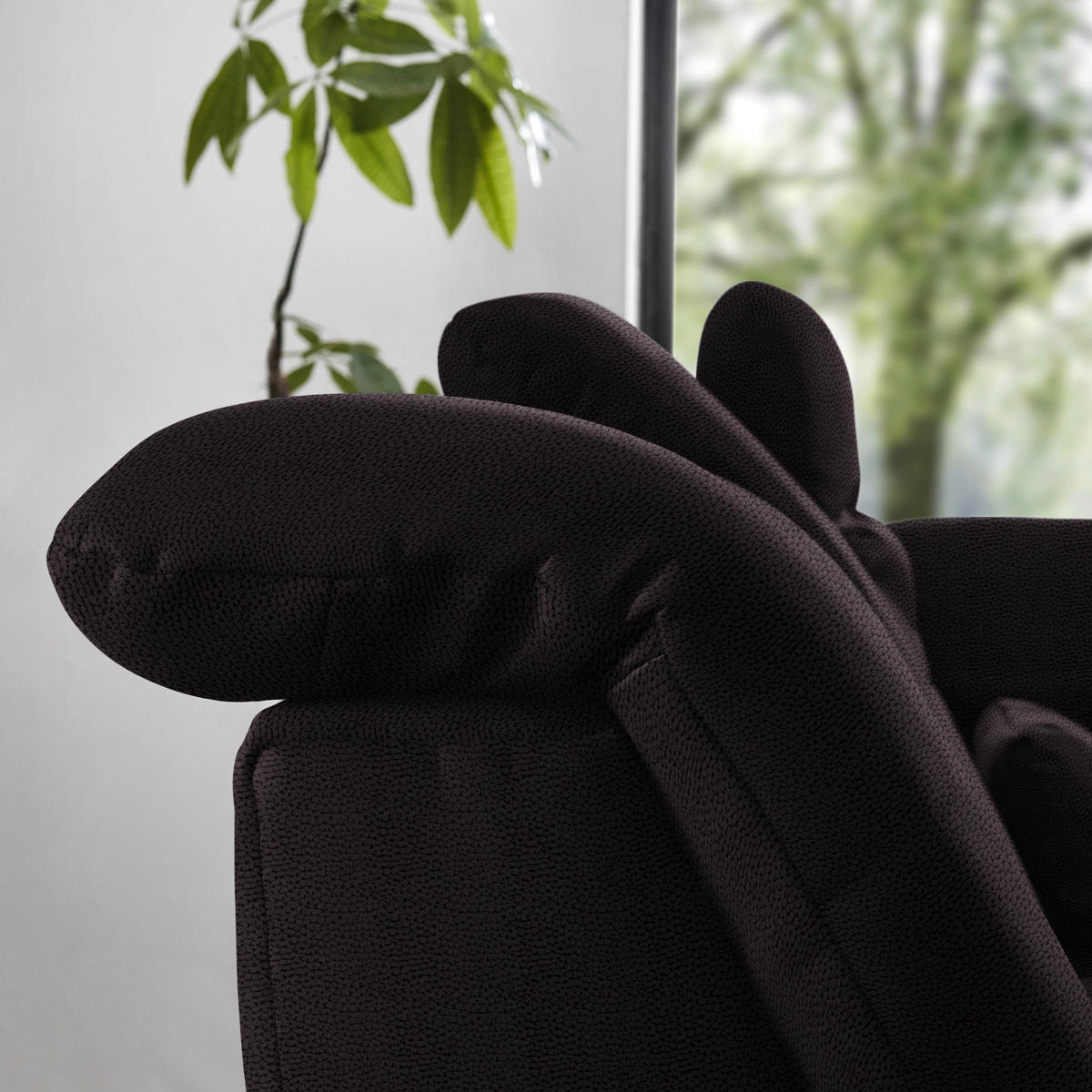 ECKSOFA  in Flachgewebe Anthrazit  309/195 cm  - Chromfarben/Anthrazit, Design, Textil (309/195cm) - Beldomo Style