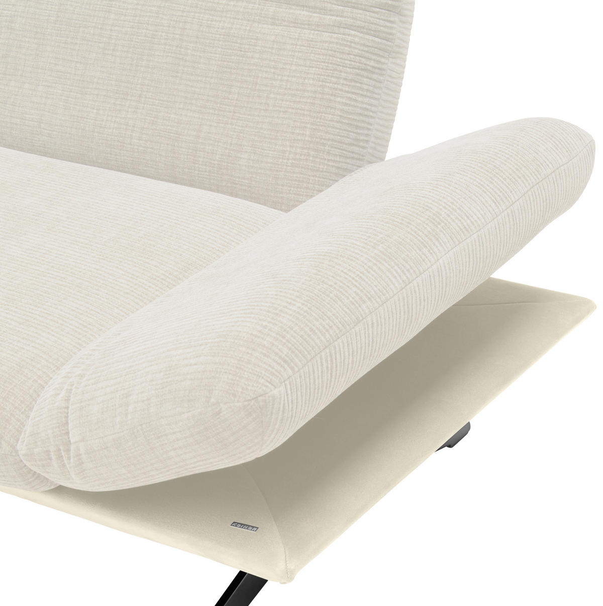 ECKSOFA in Flachgewebe Creme, Beige  277/209 cm  - Edelstahlfarben/Beige, Design, Textil/Metall (277/209cm) - Koinor