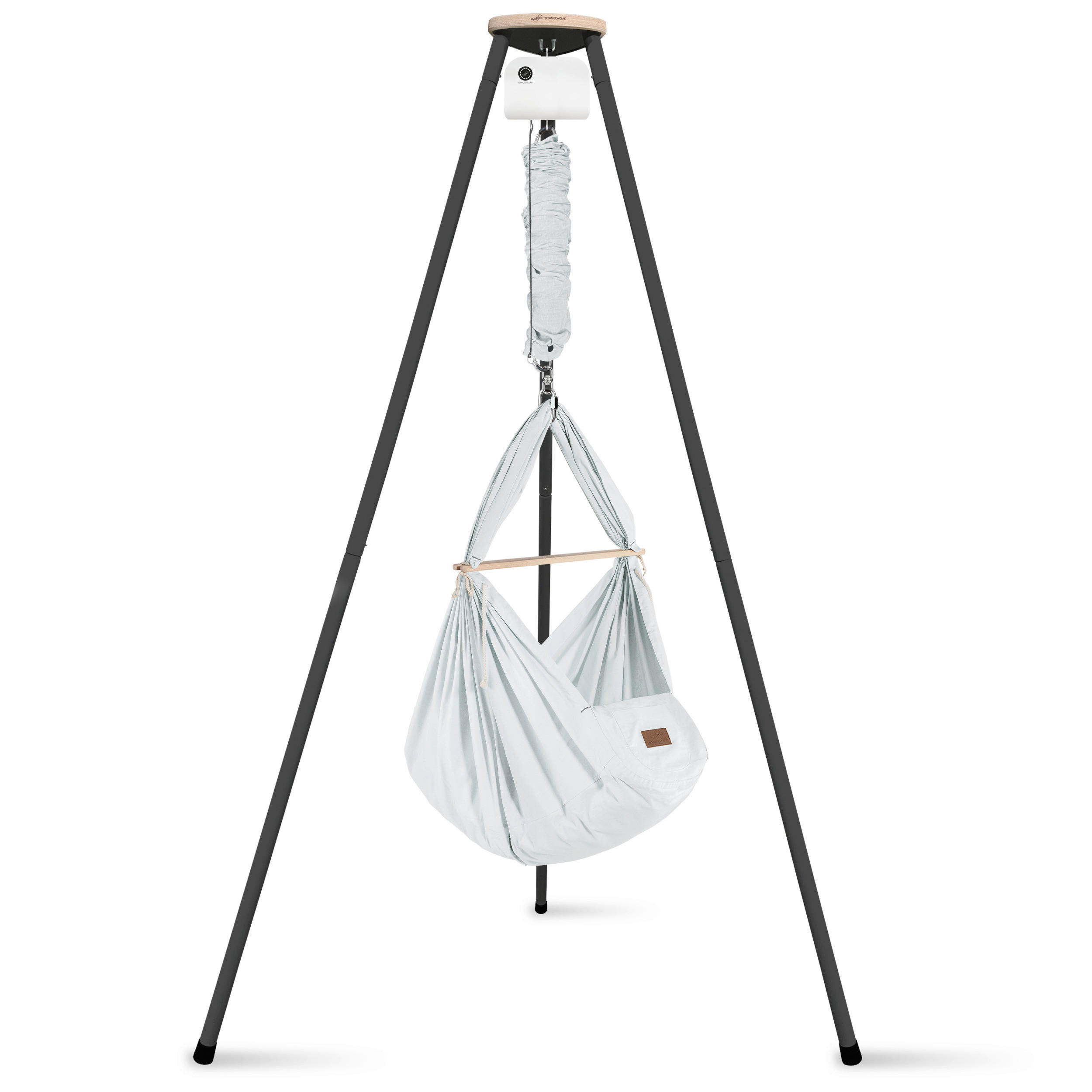 FEDERWIEGE  Anthrazit, Hellgrau  - Anthrazit/Hellgrau, Basics, Kunststoff/Textil (135/194/135cm) - SCHMUSEWOLKE