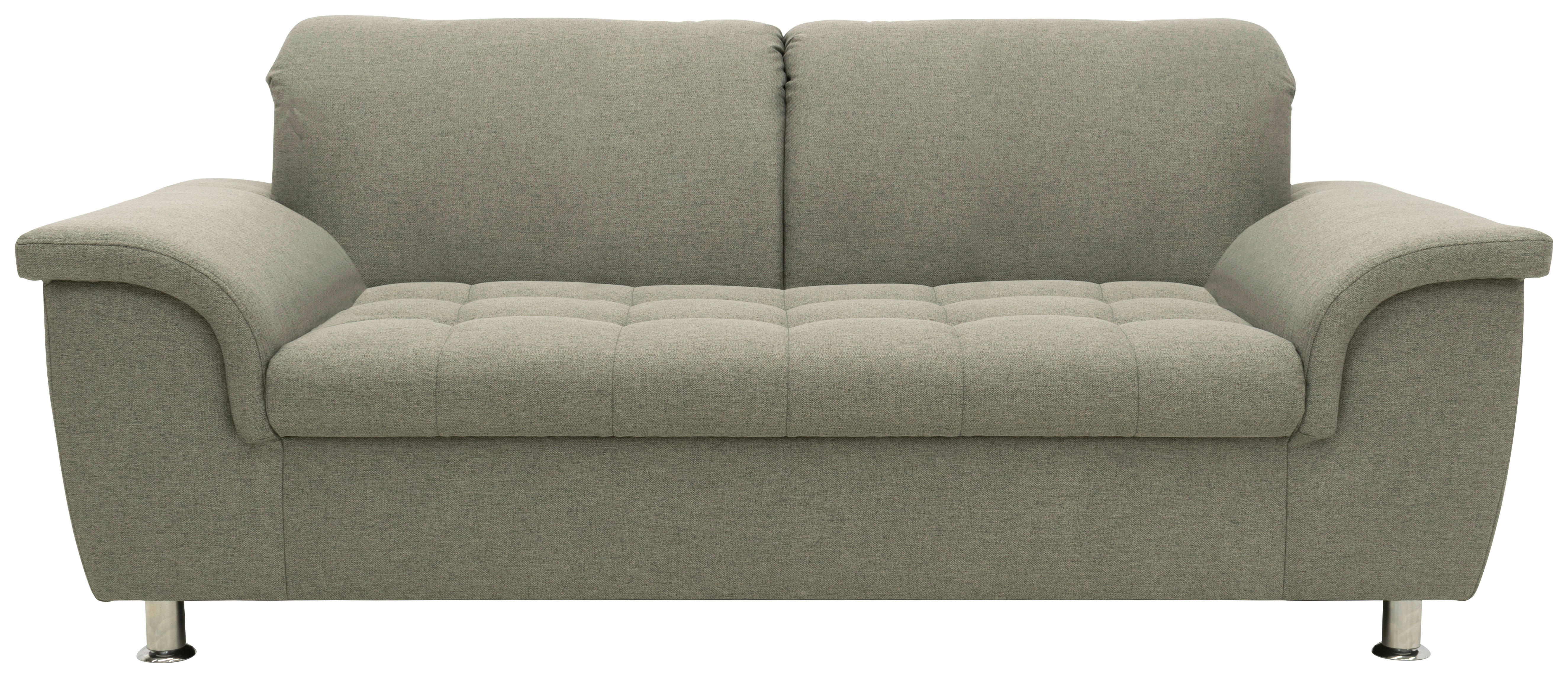 Zweisitzer-Sofa mit Funktion Webstoff Graubraun  - Chromfarben/Graubraun, KONVENTIONELL, Textil/Metall (190/81/105cm) - MID.YOU