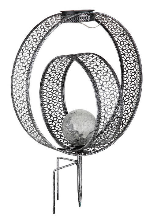 SOLARLEUCHTE 30/20/42 cm   - Klar/Silberfarben, Design, Glas/Metall (30/20/42cm) - Globo