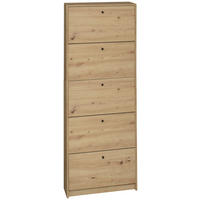 SCHUHKIPPER Flap  in 60/168/16 cm  - Eichefarben/Schwarz, Design, Holzwerkstoff/Metall (60/168/16cm) - Xora