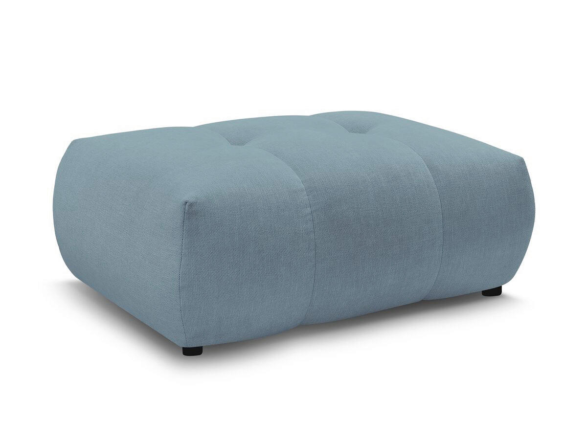 HOCKER FUJI  Leinenoptik Hellblau  - Schwarz/Hellblau, MODERN, Kunststoff/Textil (112/44/80cm)