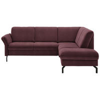 ECKSOFA in Flachgewebe Weinrot  - Weinrot/Schwarz, Konventionell, Textil/Metall (241/190cm) - Beldomo Comfort