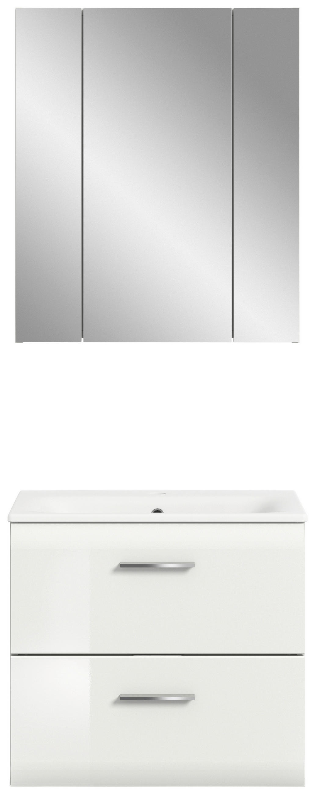 BADEZIMMER 2-teilig 60 cm  - Weiss Hochglanz/Weiss, Modern, Keramik/Holzwerkstoff (60cm) - MID.YOU