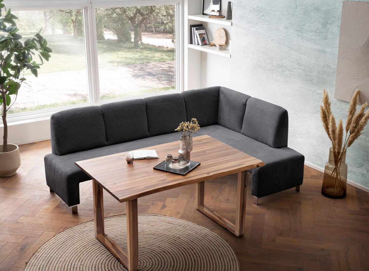 KLUPA KUTNA  antracit  drvo, tekstil, drvni materijal      - srebrne boje/antracit, Moderno, drvni materijal/drvo (243/158cm) - Livetastic