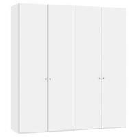 DREHTÜRENSCHRANK 203/220/40 cm,  in Weiß, 4-türig  - Silberfarben/Weiß, Design, Glas/Holzwerkstoff (203/220/40cm) - Jutzler