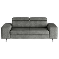 3-SITZER-SOFA Chenille Grau  - Schwarz/Grau, Textil/Metall (217/81/100cm) - MID.YOU