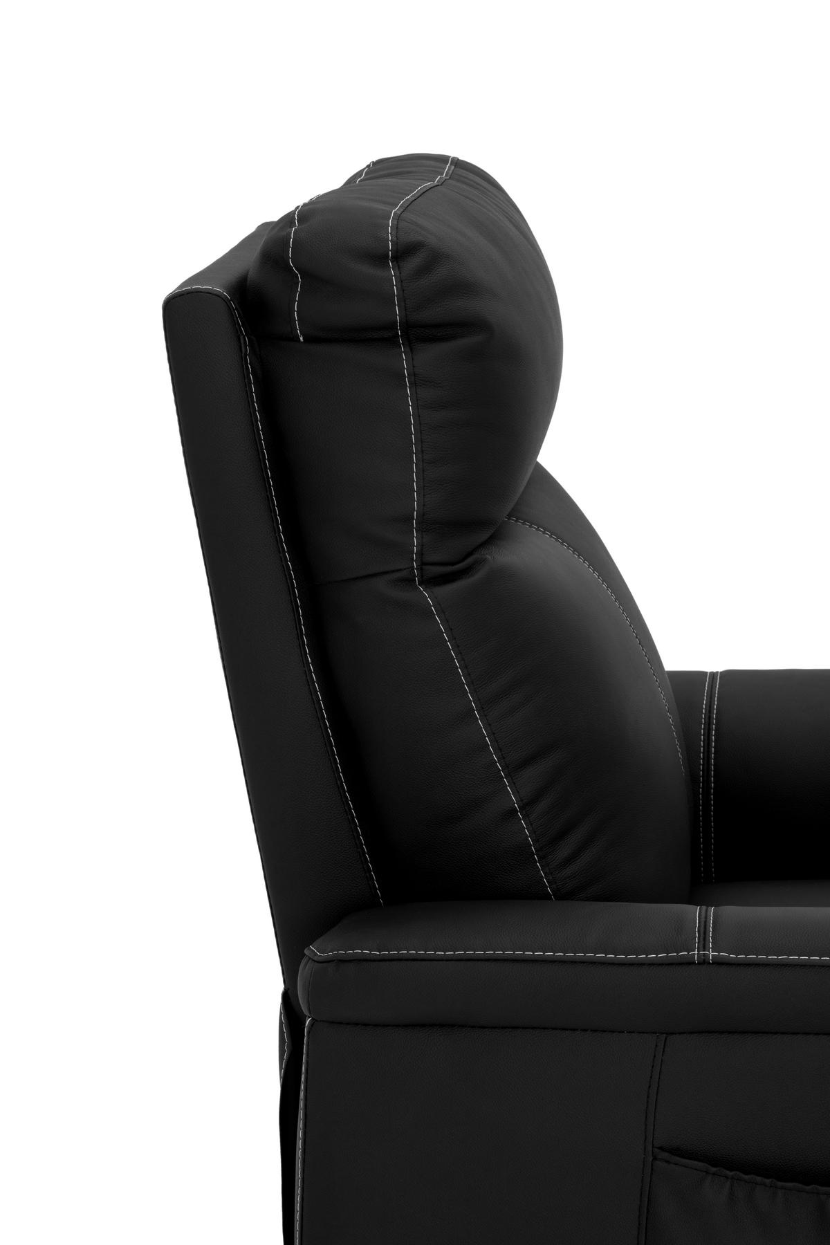 FERNSEHSESSEL in Lederlook Schwarz  - Weiss/Schwarz, Design, Leder/Kunststoff (78/108/91cm) - MID.YOU