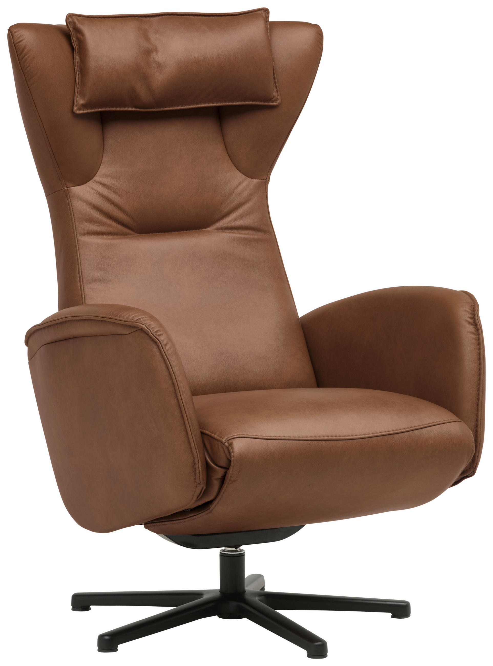 RELAXSESSEL Leder Beigebraun  - Beigebraun/Schwarz, Design, Leder/Metall (75/106/86cm) - Valdera