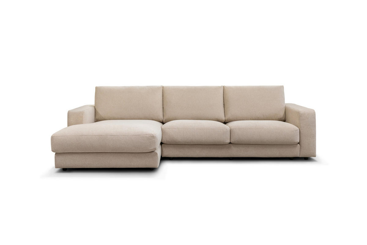 ECKSOFA VIGO Beige  - Beige/Schwarz, Design, Textil (172/303cm) - MID.YOU