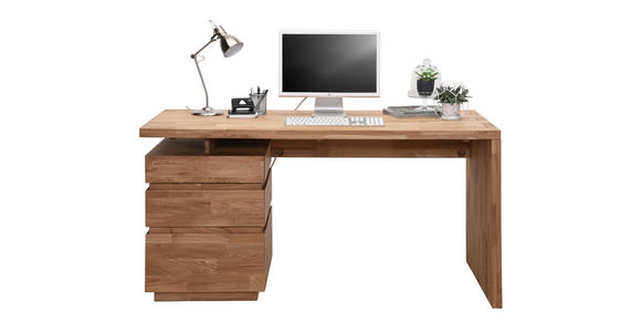 SCHREIBTISCH - Eichefarben, Natur, Holz (150/76/70cm) - Linea Natura