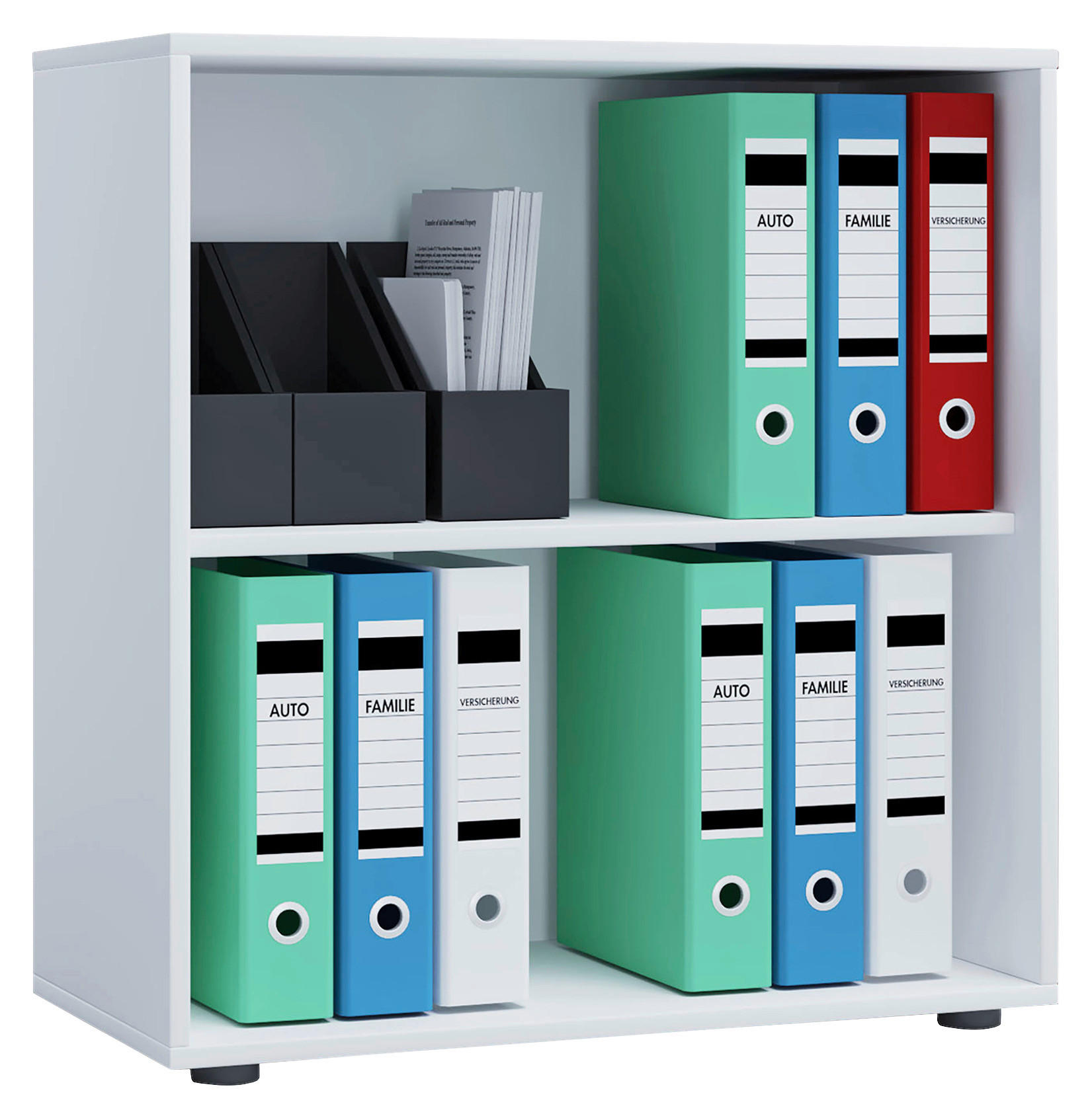 AKTENREGAL 70/74/37 cm  - Weiss/Schwarz, Basics, Holzwerkstoff/Kunststoff (70/74/37cm) - MID.YOU