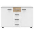 SIDEBOARD in 130/83/41 cm - Eichefarben/Alufarben, KONVENTIONELL, Holzwerkstoff/Kunststoff (130/83/41cm) - Carryhome