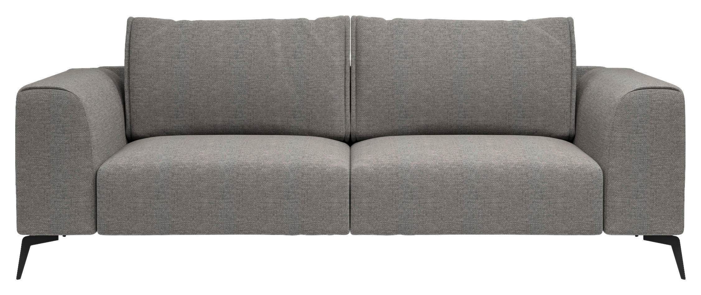 3-SITZER-SOFA beflockt Dunkelgrau  - Dunkelgrau/Schwarz, Design, Holz/Textil (246/87/88cm) - MID.YOU
