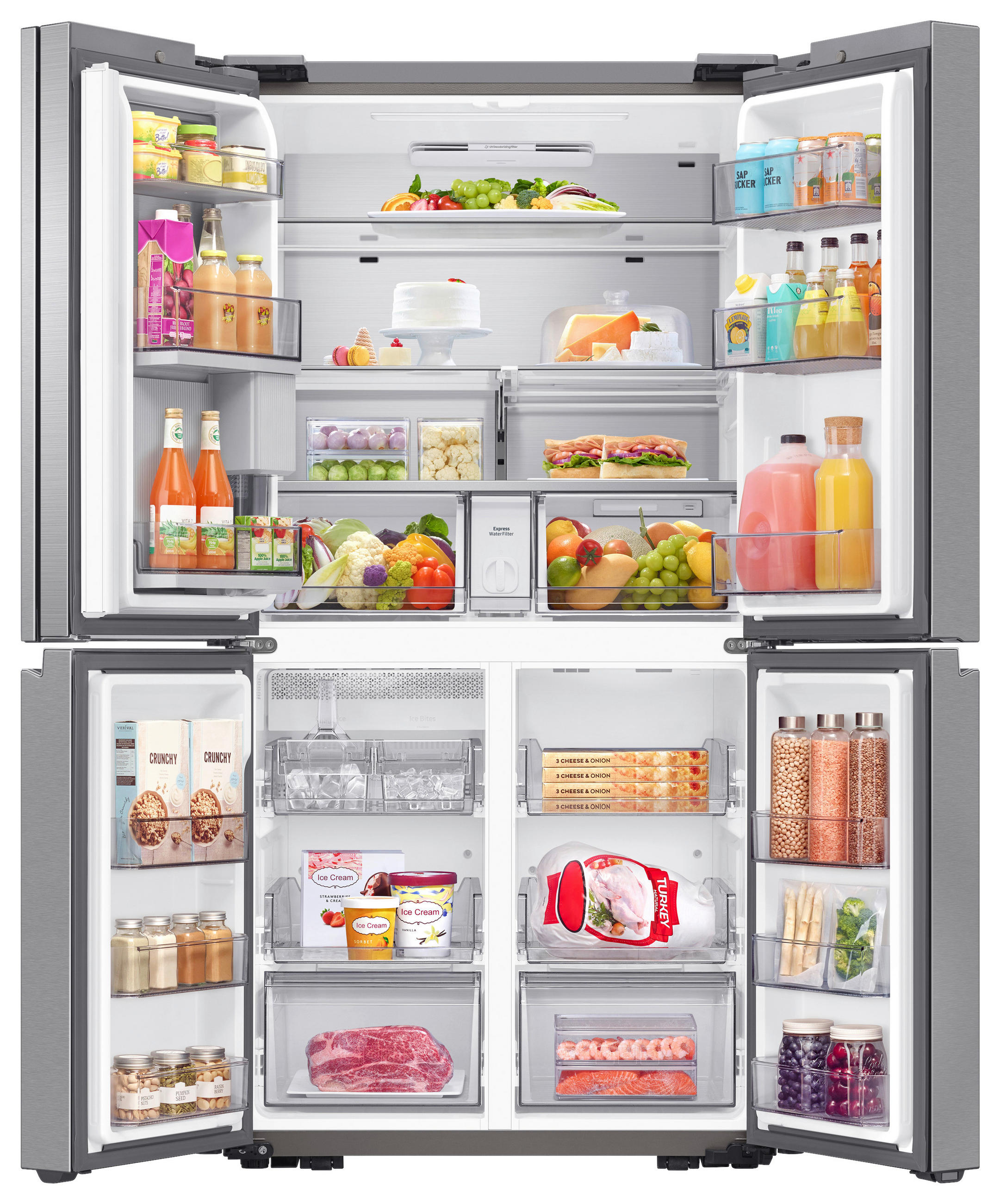 FRENCH-DOOR RF65DG960ESREF  - Silberfarben, Basics, Glas/Kunststoff (91,2/183/72,3cm) - Samsung