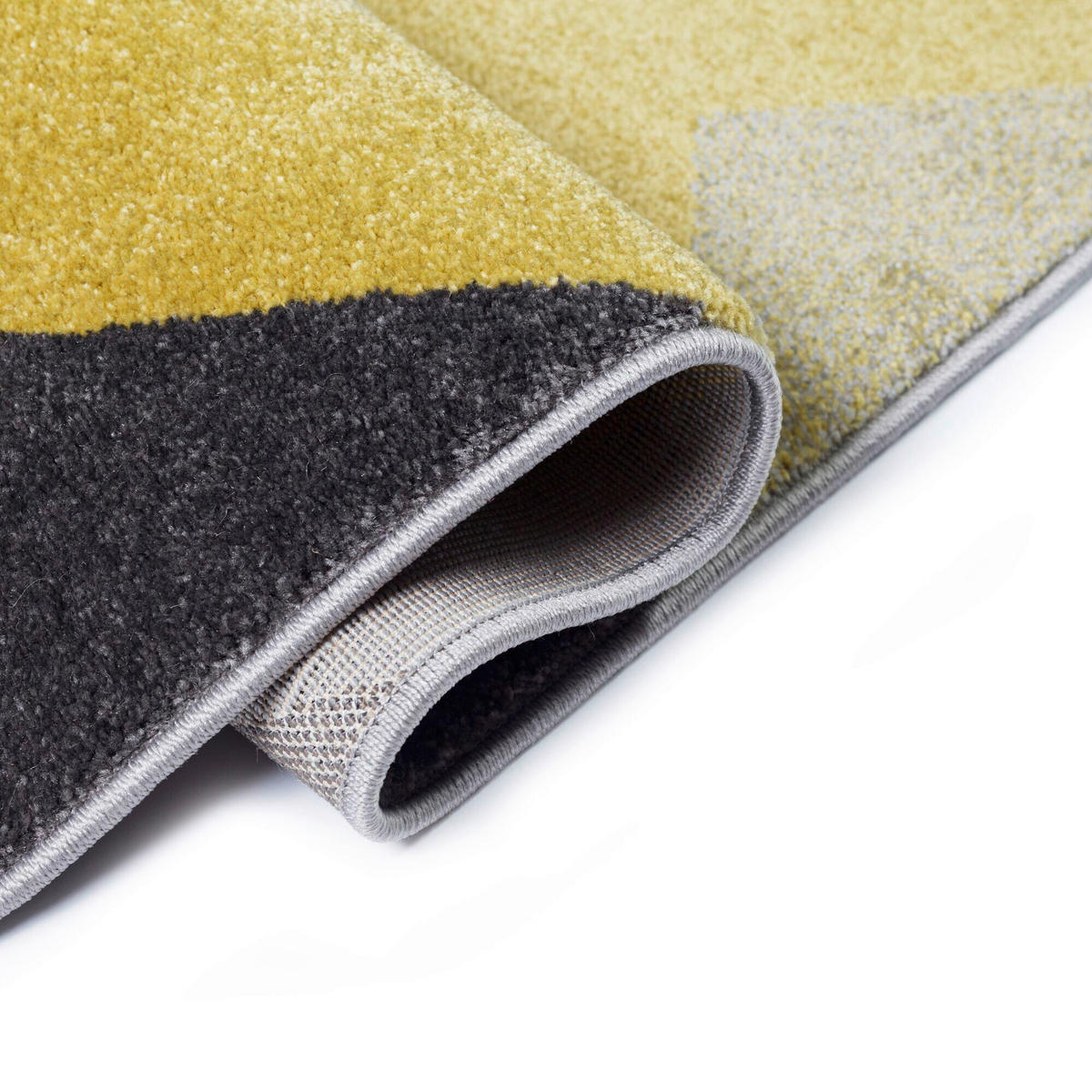 WEBTEPPICH 120/170 cm AURORA Grau, Dunkelgelb  - Dunkelgelb/Grau, KONVENTIONELL, Textil (120/170cm)