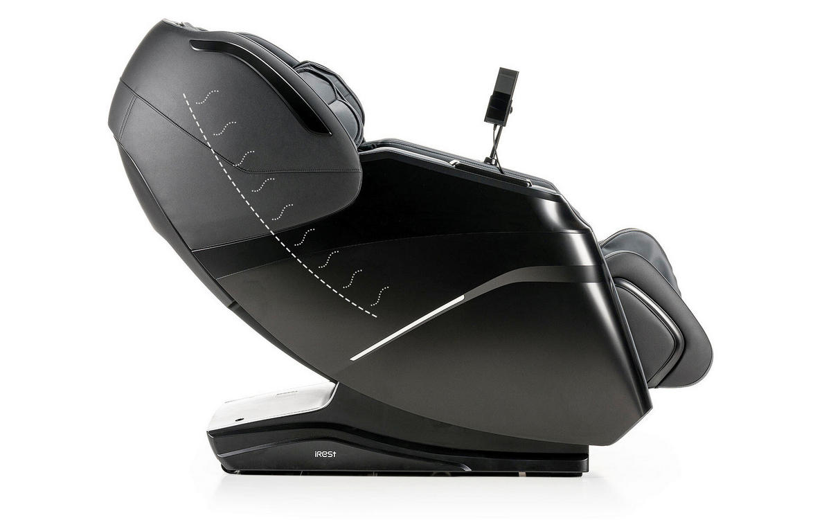 MASSAGESESSEL  mit Schwarz integrierte Lautsprecher, Relaxfunktion, Liegefunktion, Sitzheizung, Netzbetrieb, Massagefunktion, Herz-Waage-Funktion, abwischbar, ausziehbare Fußstütze, Bluetooth-Lautsprecher, Rückenlehne in S-Form  - Schwarz, Basics, Kunststoff/Textil (76/113/155-175cm) - iRest