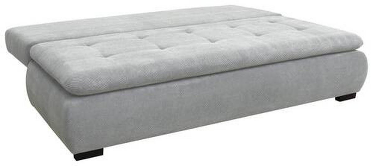 SCHLAFSOFA in Webstoff, Plüsch Hellgrau  - Hellgrau/Schwarz, Konventionell, Textil (203/72-96/98cm) - Novel