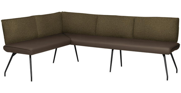 ECKBANK 165/225 cm  in Braun  - Schwarz/Braun, Design, Textil/Metall (165/225cm) - Moderano