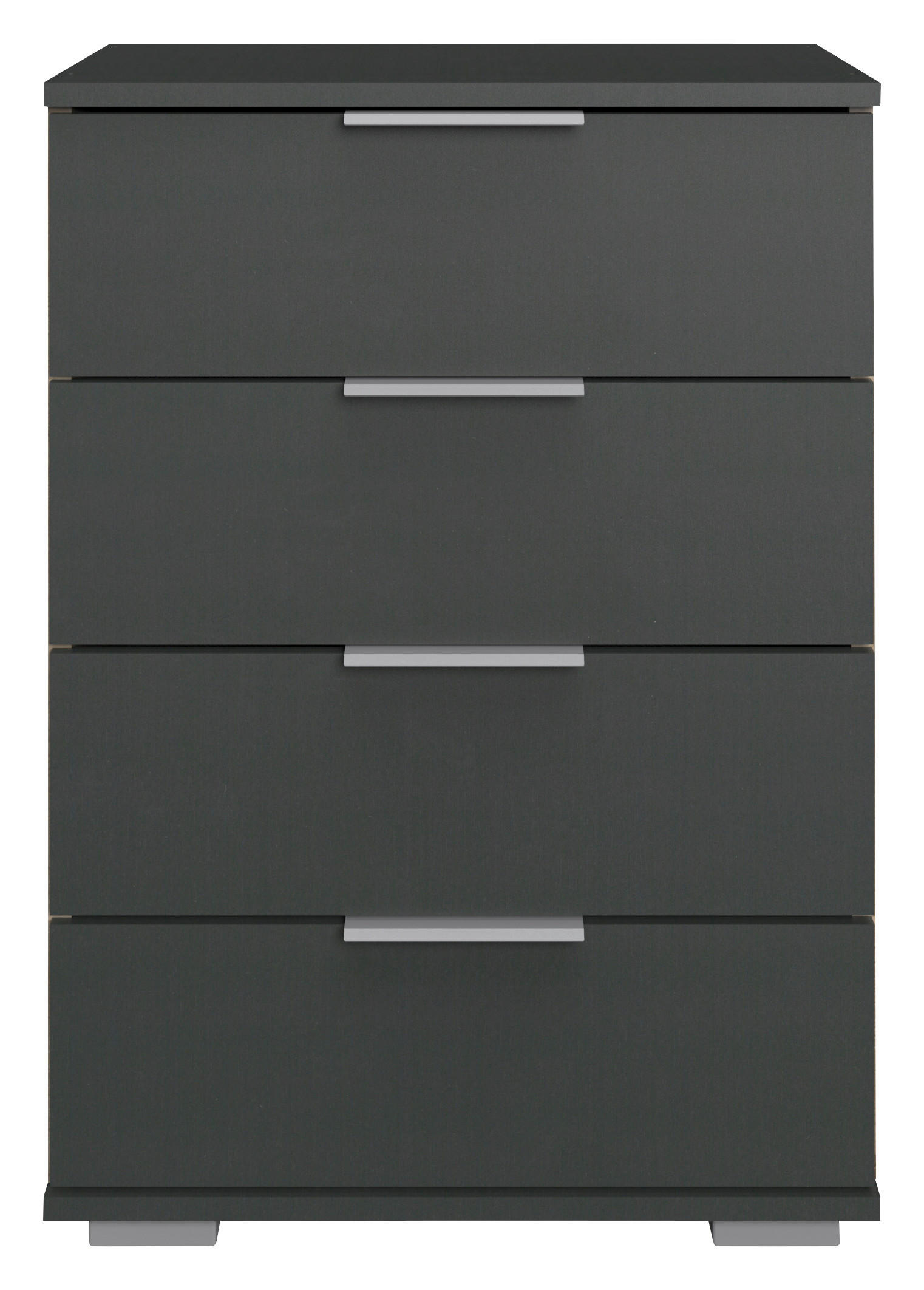 NOČNA OMARICA, barve grafita  - barve kroma/barve aluminija, Design, kovina/umetna masa (52/74/38cm) - Carryhome