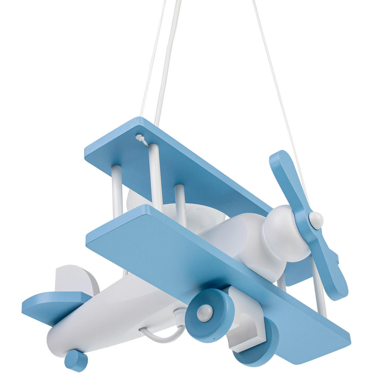 KINDERHÄNGELEUCHTE 29/31/75 cm   - Blau/Weiß, KONVENTIONELL, Holz (29/31/75cm)