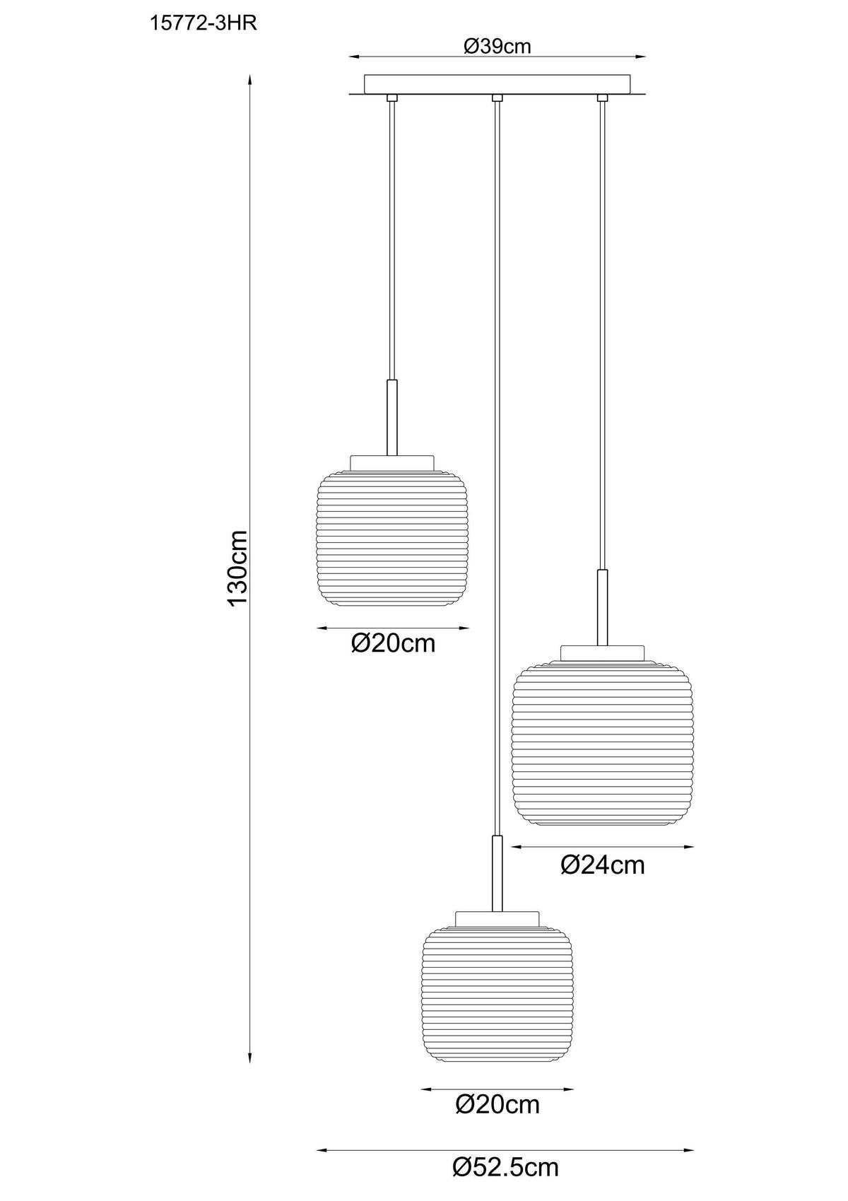 HÄNGELEUCHTE 52,5/130 cm  - Schwarz/Weiß, KONVENTIONELL, Glas/Textil (52,5/130cm) - Globo