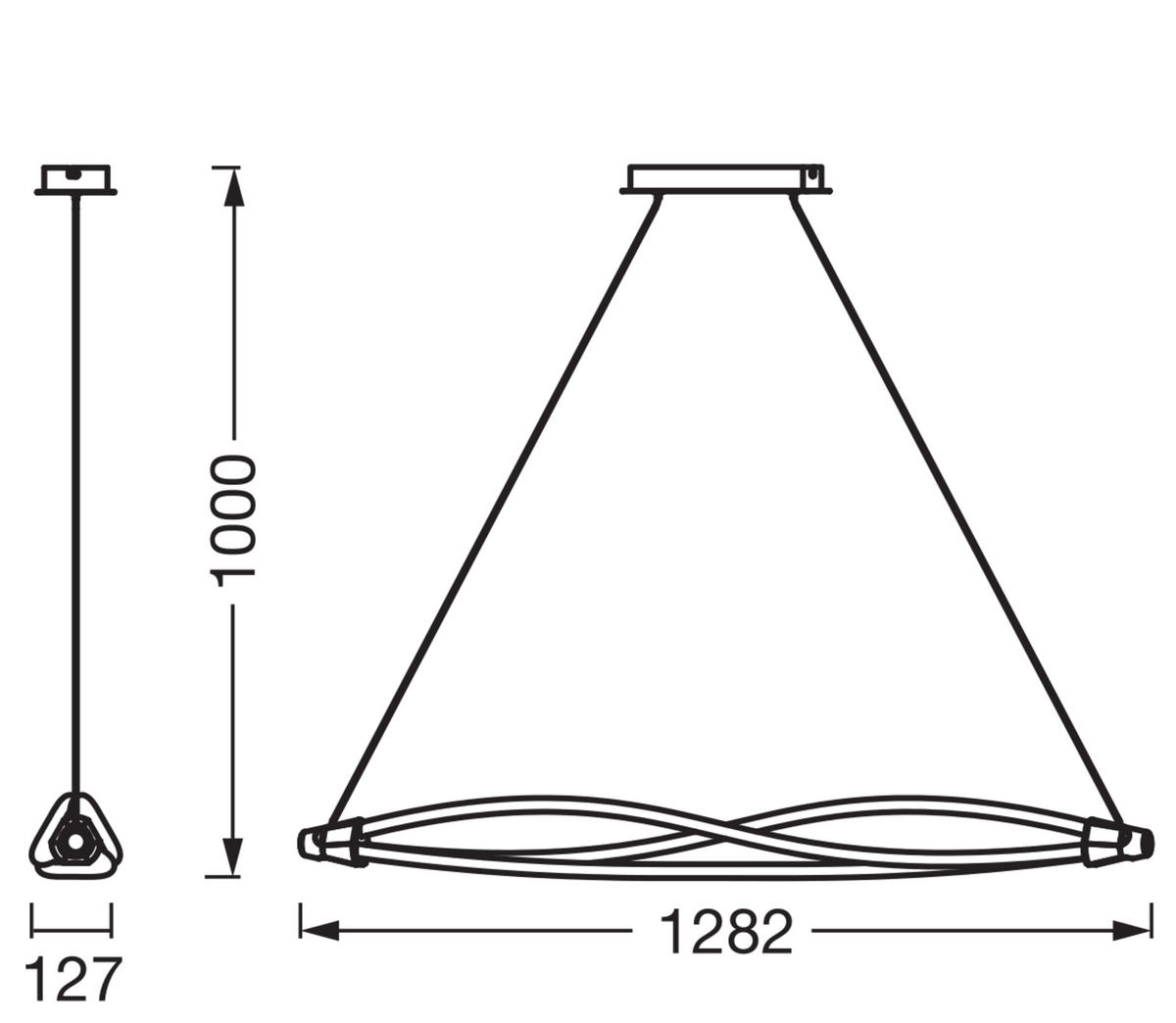 LED-PENDELLEUCHTE 128,2/12,7/128,2 cm  - Dunkelgrau, Design, Kunststoff (128,2/12,7/128,2cm) - Ledvance