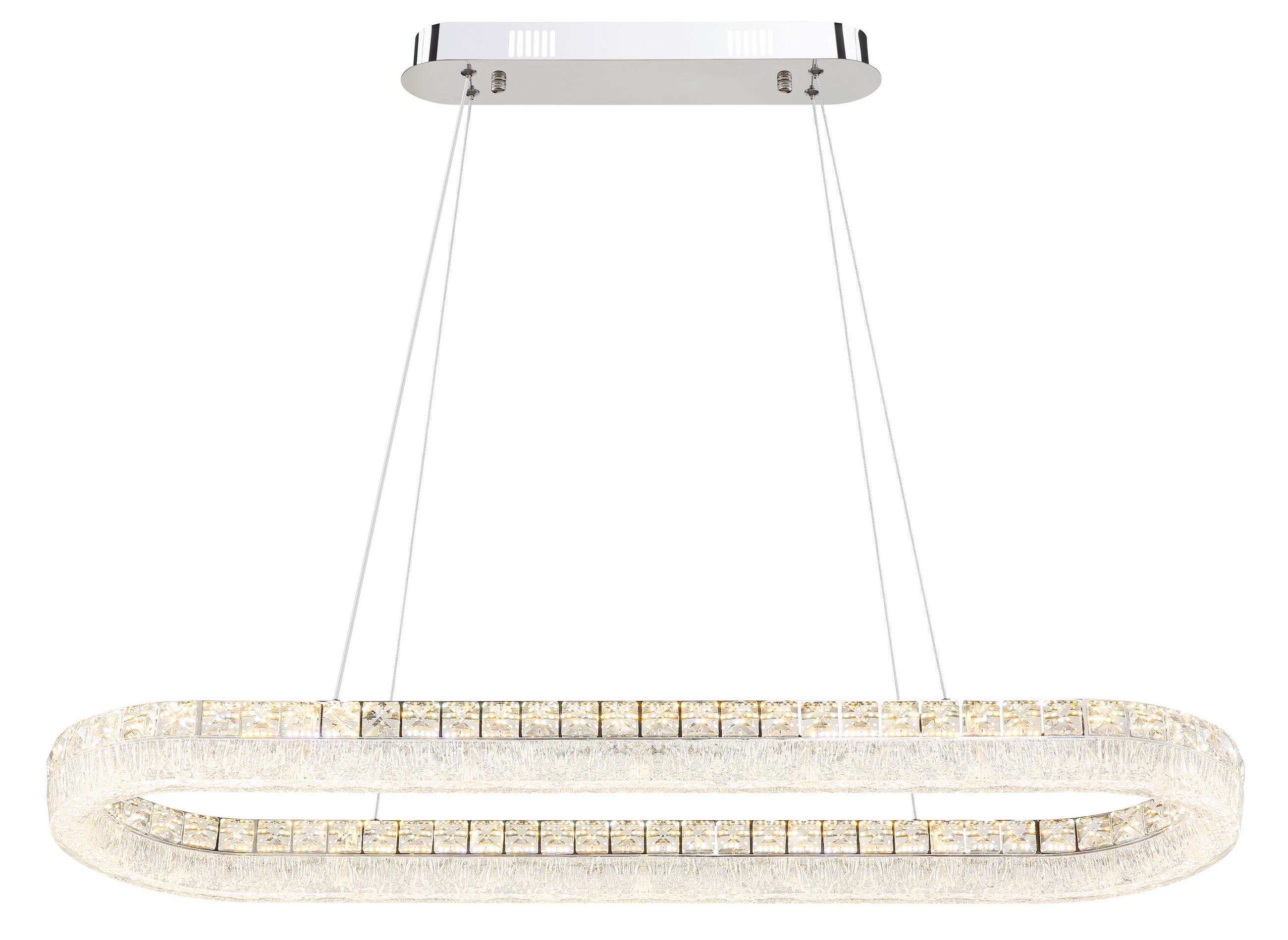 LED-HÄNGELEUCHTE 120/31,5/100,1 cm  - Klar/Chromfarben, KONVENTIONELL, Glas/Kunststoff (120/31,5/100,1cm) - Globo