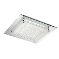 LED-DECKENLEUCHTE 34/34/7 cm   - Klar/Chromfarben, Design, Glas/Metall (34/34/7cm)