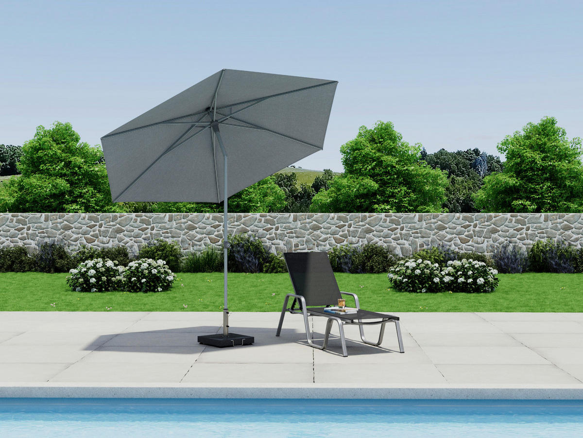 SONNENSCHIRM 300 cm Hellgrau  - Silberfarben/Hellgrau, Basics, Textil/Metall (300cm) - Kettler