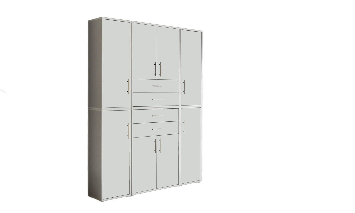 AKTENSCHRANK Grau, Weiß  - Weiß/Grau, MODERN, Holzwerkstoff (172,6/227,2/33cm) - MID.YOU