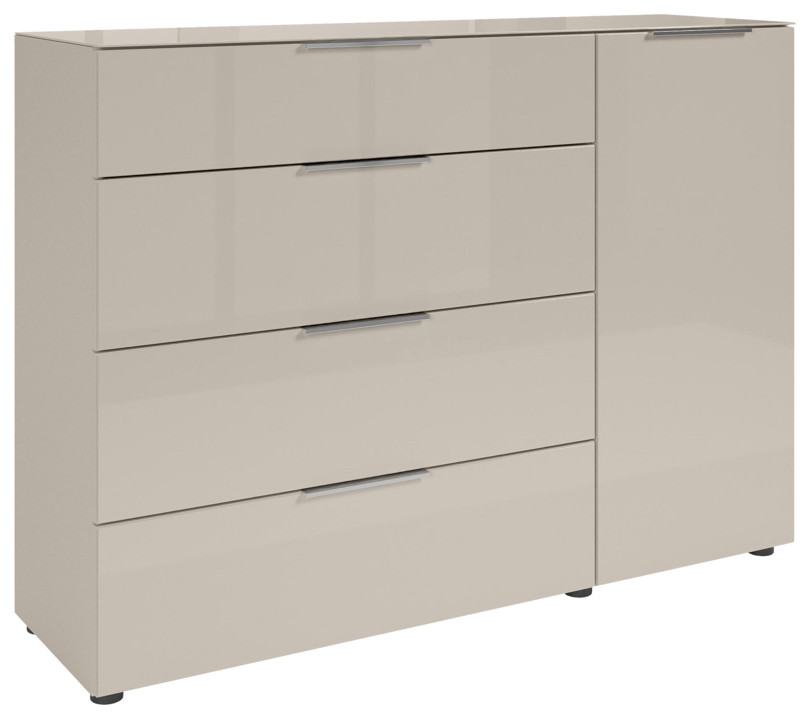 KOMODA, kašmir  - barve kroma/črna, Moderno, kovina/umetna masa (135/99/40cm) - MID.YOU