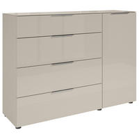 KOMODA, kašmir  - barve kroma/črna, Moderno, kovina/umetna masa (135/99/40cm) - MID.YOU