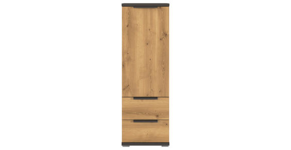 HIGHBOARD Graphitfarben, Eichefarben Befestigungsmaterial, Einlegeböden  - Eichefarben/Graphitfarben, KONVENTIONELL, Holzwerkstoff/Metall (40/122/42cm) - Xora