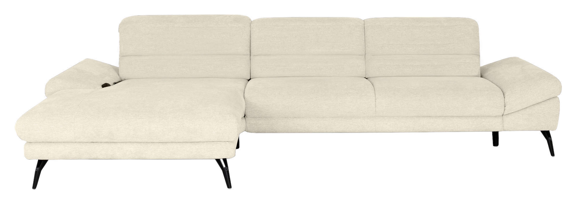 ECKSOFA JOOP Naturfarben Chenille  - Schwarz/Naturfarben, KONVENTIONELL, Textil/Metall (188/319cm) - Joop!