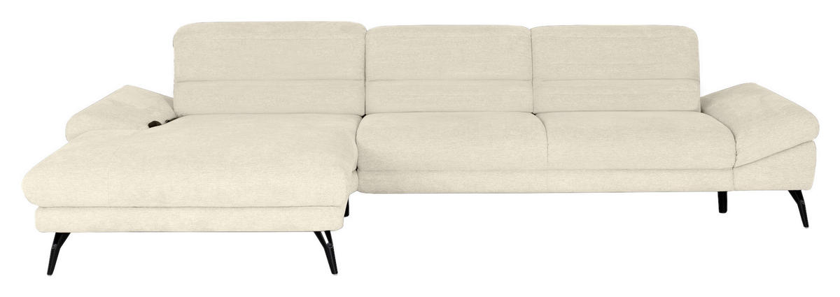 ECKSOFA JOOP Naturfarben Chenille  - Schwarz/Naturfarben, KONVENTIONELL, Textil/Metall (188/319cm) - Joop!