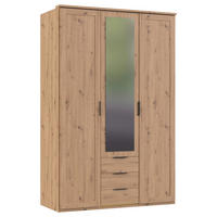 DREHTÜRENSCHRANK in Eiche Artisan  - Schwarz/Eiche Artisan, Konventionell, Glas/Holzwerkstoff (135/210/58cm) - MID.YOU
